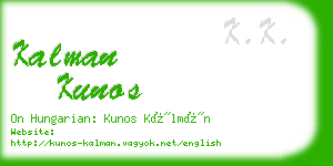 kalman kunos business card